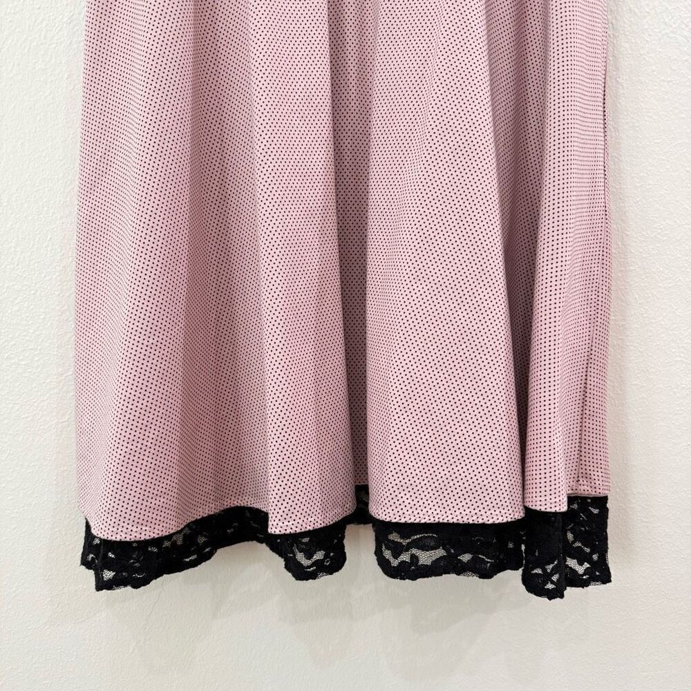 Torrid Women's Size 14 Lace Polka Dot Swing Knee Length Dress Pink Black - Picture 4 of 11
